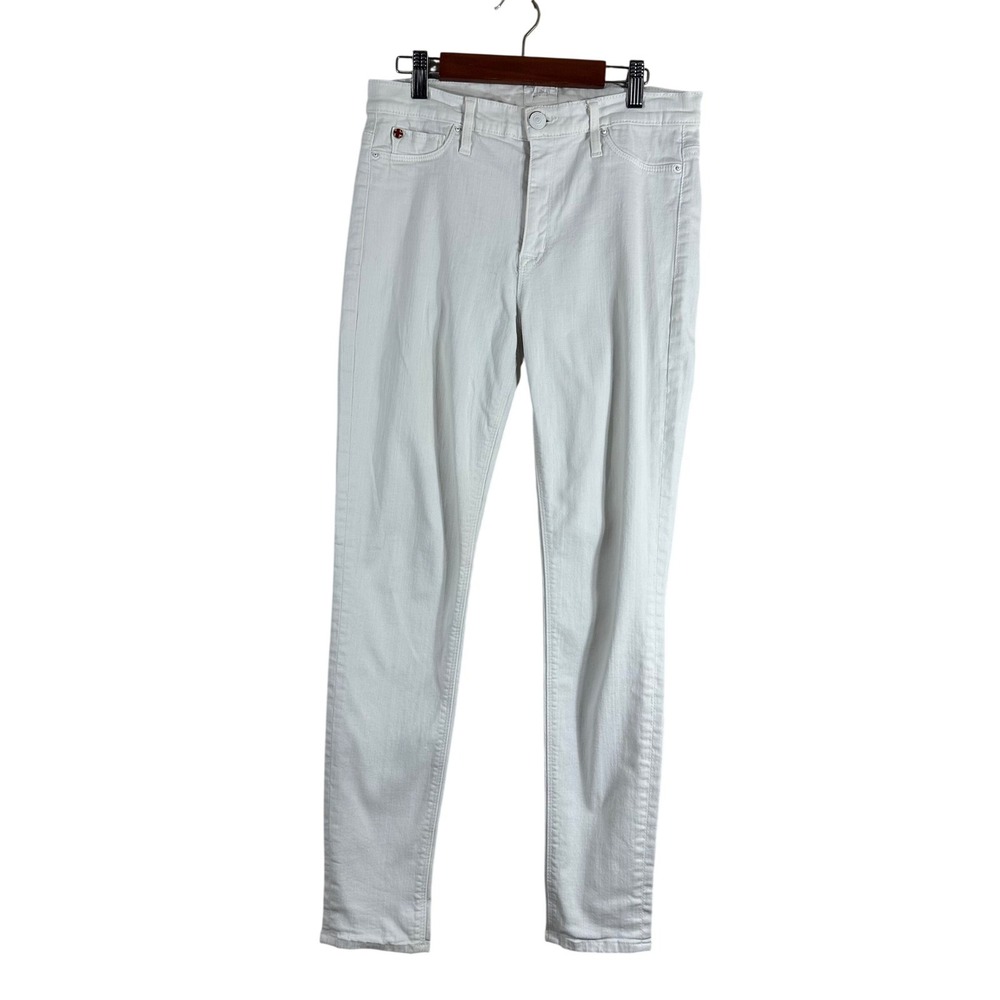 Hudson Nico Super Skinny Midrise White Jeans WM407DIY Womens Size 30 Stretch USA
